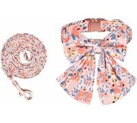 Collier réglable Ensemble Collier et Laisse for Chien avec nœud Multicolore Plusieurs Tailles 2 pièces(Orange,M)