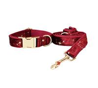 Collier réglable Ensemble de Laisse Collier Chien réglable personnalisé avec nœud Papillon for Chiens XS-L Multicolore 2 pièces(B,X)