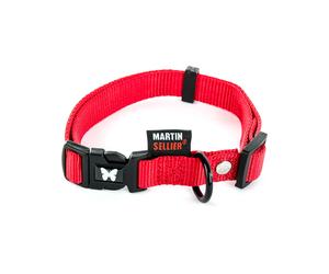 Collier réglable nylon pour chien Martin Sellier 25-45/65 Rouge L