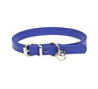 Collier réglable pour animal de compagnie, en cuir synthétique, avec clochette, collier durable, convient aux petites races, chiens, chatons, chiots, chatons, bleu foncé, 20-28 cm, 1,5S