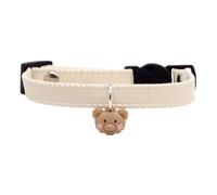 Collier réglable pour chaton, sangle réglable en cuir synthétique, sangle de cou pour animal de compagnie avec pendentif ours mignon, collier doux à libération rapide, accessoire pour animal de