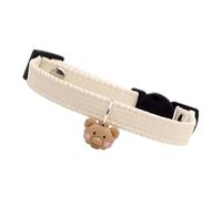 Collier réglable pour chaton, sangle réglable en cuir synthétique, sangle de cou pour animal de compagnie avec pendentif ours mignon, collier doux à libération rapide, accessoire pour animal de
