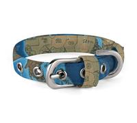 Collier réglable pour chien avec boucle en métal - Motif carte du monde