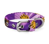Collier réglable pour chien avec boucle en métal Motif fleurs Violet