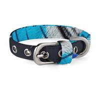 Collier réglable pour chien avec boucle en métal - Motif tigre bleu rose - Pour animal domestique de petite et moyenne taille