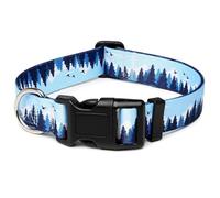 Collier réglable pour chien avec motifs spéciaux, collier en nylon doux, confortable et durable pour chiens de petite, moyenne et grande taille (taille S, vallée des neiges)