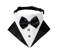 Collier réglable pour chien de style britannique - Bandana pour chien et chat - Écharpe nœud papillon - Costume de mariage - Accessoires de toilettage pour animaux domestiques - Gris