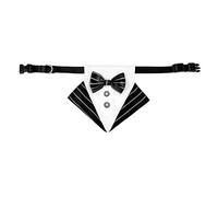 Collier réglable pour chien de style britannique - Bandana pour chien et chat - Écharpe nœud papillon - Costume de mariage - Accessoires de toilettage pour animaux domestiques - Gris