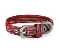 Collier réglable pour chien en forme de dahlia rouge en acier inoxydable avec boucle en métal pour chien de petite et moyenne taille