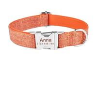 Collier réglable pour Chien en Nylon avec nom personnalisé gravé pour Chiens de Petite, Moyenne et Grande Taille(Black 2,S 26-40cm)