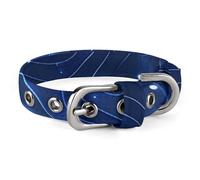 Collier réglable pour chien et chat - Collier mignon pour animal domestique - Motif bleu électrique imprimé - Pour chiens de taille moyenne et petite