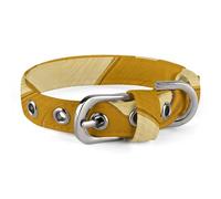 Collier réglable pour chien jaune moutarde et noir avec boucle en métal pour animal domestique de petite et moyenne taille