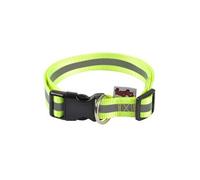 collier reglable pp avec bande reflechissante l45 a 65cm*l25mm - coloris jaune