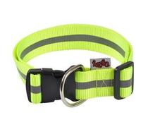 collier reglable pp avec bande reflechissante l50 a 70cm*l40mm - coloris jaune