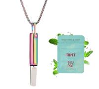 Collier respiratoire avec résistance, 12,7 x 50,8 cm Pro aromatisé avec filtre aux huiles essentielles naturelles, collier de respiration pour soulager le stress et l'anxiété pour adultes