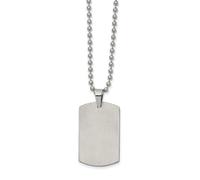 Collier réversible en acier inoxydable brossé et poli pour chien 56 cm x 20,16 mm de large