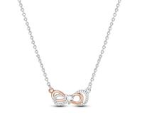 Collier romantique 925 double cœur, un beau collier polyvalent adapté pour les femmes à porter le jour du mariage