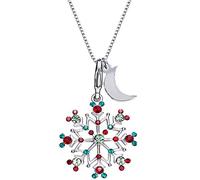 Collier rond Femmes Pendants Bijoux de flocon de neige Chic Joyeux décoré avec un pendentif en cristal