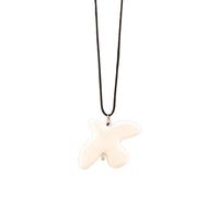 Collier rond géométrique pour femme - Cadeau de paix blanc - Collier Colombe Ong