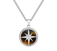 Collier rond symbolique pour homme en acier inoxydable - Bijoux spirituels - Accessoires de chaîne - Collier pour les amoureux de la mode - Pendentif étoile, One Size, Comme décrit, Produit conforme à