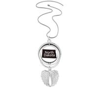 Collier rotatif avec pendentif en forme d'ailes d'ange du Dakota du Nord Ameusa