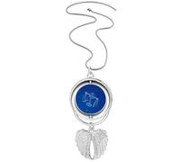 Collier rotatif avec pendentif en forme d'ailes d'ange et constellation de l'univers étoilé