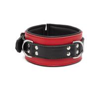 Collier rouge et noir en cuir véritable