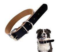 Collier roulé en cuir pour chiot, collier en cuir avec boucle en métal pour grands chiens | Colliers en cuir pour chiens de grande taille, colliers en cuir pour la promenade quotidienne, le dressage