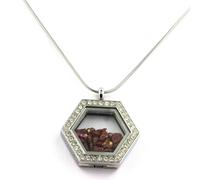 Collier Rubis Brut. Modèle Hexagone.