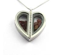 Collier Rubis + Tourmaline Multicolore Brut. Modèle Coeur.