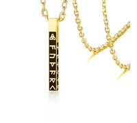Collier runique viking nordique Colliers pendentifs Viking Elder Futhark 3D Bar pour hommes et femmes Mythologie vintage Amulette païenne (Runes vikings-G)