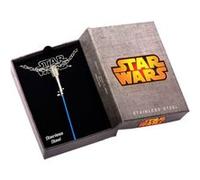 Star Wars Collier Sabre laser en acier inoxydable plaqué titane bleu