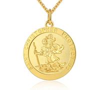 Collier Saint Christophe en Argent et Or pour Homme - Médaille Saint Christophe