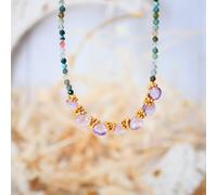 Collier sangam agate indienne et améthystes