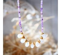 Collier sangam amethyste et pierre de lune