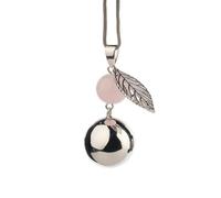 Collier Sautoir De Grossesse Musicale - Bola - Avec Chaîne - Silver Pearl Leaf