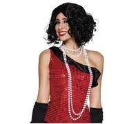 Collier sautoir Flapper 2 rangs perles blanches