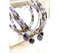 Collier scarabée amethyste sérénité