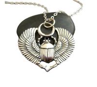 Collier scarabée en argent sterling 925, petit scarabée ailé égyptien, ailes d'insecte, mythologie rustique, esprit renaissance, protection, pendentif, symbole solaire | avec chaîne de 45 cm |