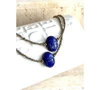 Collier scarabée lapis lazuli