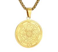 Collier Sceau des archanges Amulette de Protection Pentacle de Protection des Esprits Olympiques Or C