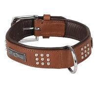 Collier Sedona Cuir + FERRURES Brun M 34-40CM 37MM