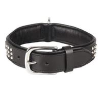Flamingo Collier Sedona Cuir Noir Rivets pour Chiens, Doux & Résistant
