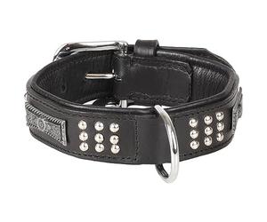 Collier Sedona Cuir + FERRURES Noir S 26-31CM 33MM