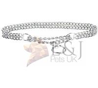 Collier semi-étrangleur à 2 rangs - Pour chien - Chromé