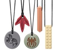 Collier sensoriel à mâcher CLDY pour l'autisme et le TDAH - Lot de 5 jouets à mâcher en silicone de qualité alimentaire pour enfants, anneau de dentition buccal sans BPA pour garçons et filles