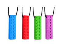 Collier sensoriel à mâcher pour enfants autistes - Lot de 4, soulage les tout-petits des mordillements