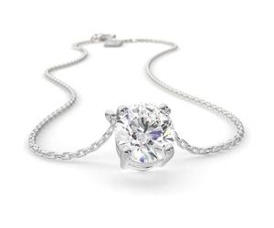 Collier SERASAR Premium Femme [Zirconia] | Acier chirurgical inoxydable 316L | Couleur: Argent