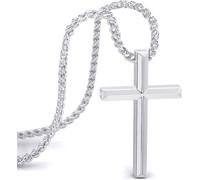 Collier SERASAR Premium Homme [Trust] | Acier inoxydable | Couleur : Argent | Longueur : 60 cm