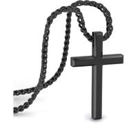 Collier SERASAR Premium pour homme [Destiny] | Acier inoxydable chirurgical 316L, Noir, 50 cm